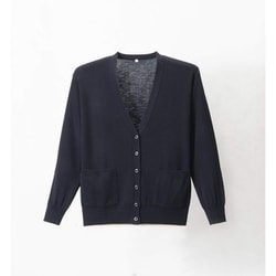 抗ピルポケット付カーディガン ブラック LLサイズ D-1011