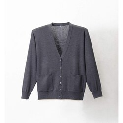 抗ピルポケット付カーディガン グレー LLサイズ D-1011