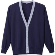 抗ピル配色カーディガン 濃紺×杢グレー LLサイズ D-1013