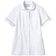 ナースジャケット（レディス・半袖） 6L 白×ラベンダー＆ピンク 73-2002