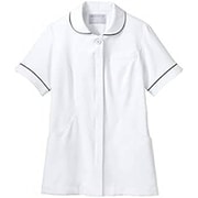 ナースジャケット(レディス・半袖) 5L 白×ゴールド&ネイビー 73-2008