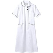 ナースジャケット（レディス・半袖） 6L 白×ネイビー 73-1968