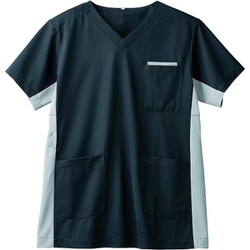 スクラブ（男女兼用・半袖） 9L チャコール/シルバー 72-720