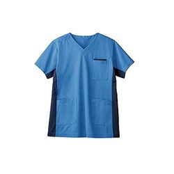 スクラブ（男女兼用・半袖） S コバルトブルー/ダークブルー 72-723