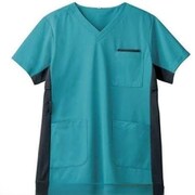 スクラブ（男女兼用・半袖） S ピーコックグリーン/チャコールグレイ 72-724