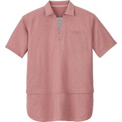 介護・看護用ロングポロシャツ 4L サンセットピンク HSP018-9