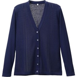 綿湿透かし絹カーディガン 濃紺 Mサイズ D-1009