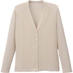 綿湿透かし絹カーディガン ベージュ Mサイズ D-1009