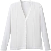 綿湿透かし絹カーディガン ホワイト Mサイズ D-1009