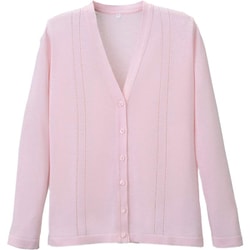 綿湿透かし絹カーディガン ピンク LLサイズ D-1009