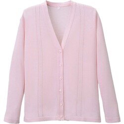 綿湿透かし絹カーディガン ピンク 3Lサイズ D-1009