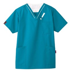 パントン スクラブ LL ターコイズ×ホワイト 7042SC-11