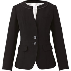 ノーカラージャケット（レディス用） 9号 ブラック EAJ513-10