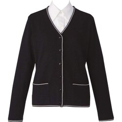 アクセントカーディガン（レディス用） L ブラックオフ EWG215-10