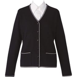 アクセントカーディガン（レディス用） LL ブラックオフ EWG215-10