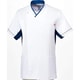 ルコック 男女兼用Vネックスクラブ SS ホワイト×ナイトブルー UQM1533-45