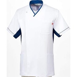 ルコック 男女兼用Vネックスクラブ M ホワイト×ナイトブルー UQM1533-45