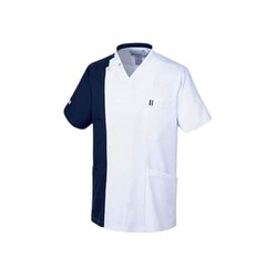 ルコック 男女兼用スクラブ SS ホワイト×ネイビー UQM1543-5