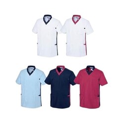 ルコック 男女兼用スクラブ SS ネイビー×ロゼ UQM1540-593