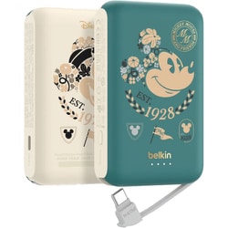 モバイルバッテリー BoostCharge 20W ケーブル内蔵 10000mAh ミッキーマウス BPB021qcMT-DY