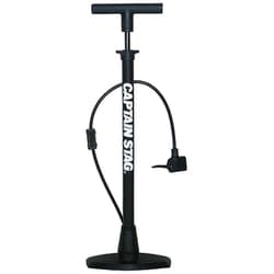 空気入れ フロアポンプ 樹脂製 英・米・仏式バルブ対応 デュアル口金 アダプター付き 浮き輪・ボール SG規格 ブラック Y-3223