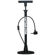 空気入れ フロアポンプ 樹脂製 英・米・仏式バルブ対応 デュアル口金 アダプター付き 浮き輪・ボール SG規格 ブラック Y-3223