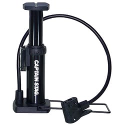 空気入れ フロアポンプ ちびフットポンプ3 鉄製 英・米・仏式バルブ対応 デュアル口金 アダプター付き 浮き輪・ボール SG規格 ブラック Y-3245