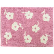 バスマット ふんわり フラワー 約縦45cm×横60cm ピンク