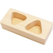 樹婦人 桧押し寿司器 おにぎり2つ穴 約幅17.2cm×奥行7.5cm×高さ3cm