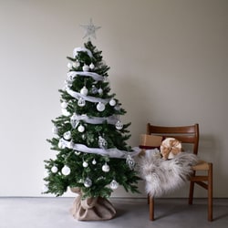 X`mas Modern tree 150cm LED SILVER [クリスマスツリー 150cm おしゃれ 高級 豪華 オーナメント付 LED 飾り 電飾]