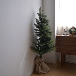 2Way Christmastree 150cm LED GREEN [クリスマスツリー 150cm 省スペース 壁付け ハーフツリー おしゃれ 高級 豪華 オーナメント付 LED 飾り 電飾]
