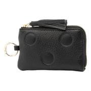 08-06-03913 [perche ペルケ ドット型押し ジャバラマルチケース マルチケース ブラック]