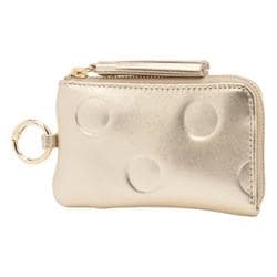 08-06-03913 [perche ペルケ ドット型押し ジャバラマルチケース マルチケース ゴールド]