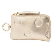 08-06-03913 [perche ペルケ ドット型押し ジャバラマルチケース マルチケース ゴールド]