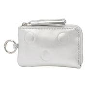 08-06-03913 [perche ペルケ ドット型押し ジャバラマルチケース マルチケース シルバー]