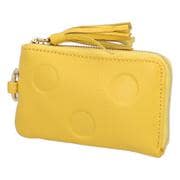 08-06-03913 [perche ペルケ ドット型押し ジャバラマルチケース マルチケース イエロー]