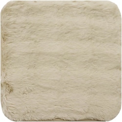 チェアパッド 角型 pocotto ラビットファー調 ベージュ なめらかな肌触り すべり止め加工 吊り下げ紐付き 洗える 縦35×横35cm