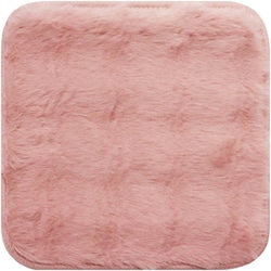 チェアパッド 角型 pocotto ラビットファー調 ダスティピンク なめらかな肌触り すべり止め加工 吊り下げ紐付き 洗える 縦35×横35cm