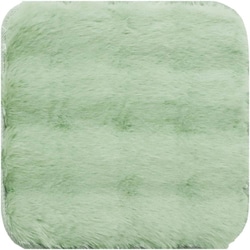 チェアパッド 角型 pocotto ラビットファー調 ミント なめらかな肌触り すべり止め加工 吊り下げ紐付き 洗える 縦35×横35cm