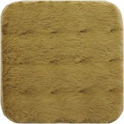 チェアパッド 角型 pocotto ラビットファー調 ブラウン なめらかな肌触り すべり止め加工 吊り下げ紐付き 洗える 縦35×横35cm