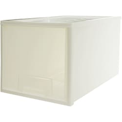 収納ケース クローゼット 深型 ファインテナー 幅36×奥行60×高さ32cm クリア×アイボリー