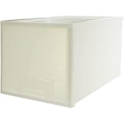 収納ケース クローゼット 深型 ファインテナー 幅36×奥行60×高さ32cm クリア×アイボリー