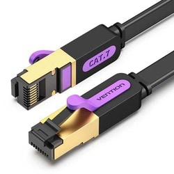LANケーブル Cat7（カテゴリ7） フラット 0.5m Black IC-9426