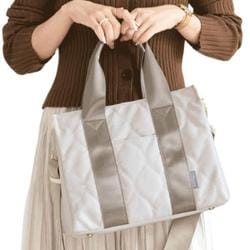 lz-51505 LIZDAYS Urban キルティング ナイロン2WAYトート トート ナチュラル/グレーベージュ lz51505