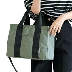 lz-51505 LIZDAYS Urban キルティング ナイロン2WAYトート トート スモークグリーン/ブラック lz51505