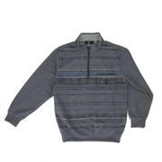 65476 SANTA BARBARA 裏起毛ハーフジップトレーナー LLサイズ ボーダーNAVY杢 sbhztrainer