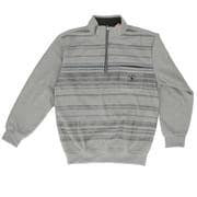 65476 SANTA BARBARA 裏起毛ハーフジップトレーナー LLサイズ ボーダーTOP/GREY sbhztrainer