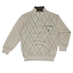 65477 SANTA BARBARA 裏起毛ハーフジップトレーナー LLサイズ ダイヤBEIGE sbhztrainer