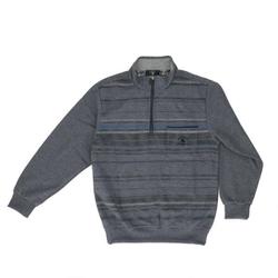 65476 SANTA BARBARA 裏起毛ハーフジップトレーナー Lサイズ ボーダーNAVY杢 sbhztrainer