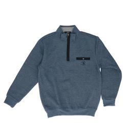 65478 SANTA BARBARA 裏起毛ハーフジップトレーナー Lサイズ インレイボーダーBLUE sbhztrainer